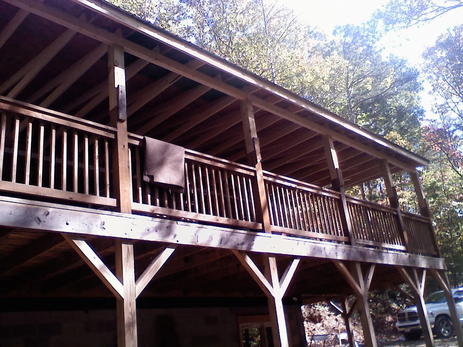 Timber framing under a new elevated porch and deck — Roof Leak Repair in Oceanport by Roofing Brothers